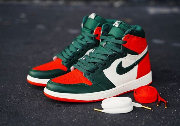 Nike Air Jordan Miami Retro 1 High "Leather Quality" Basketball Shoes: Classic Style with Premium Craftsmanship - Image 4