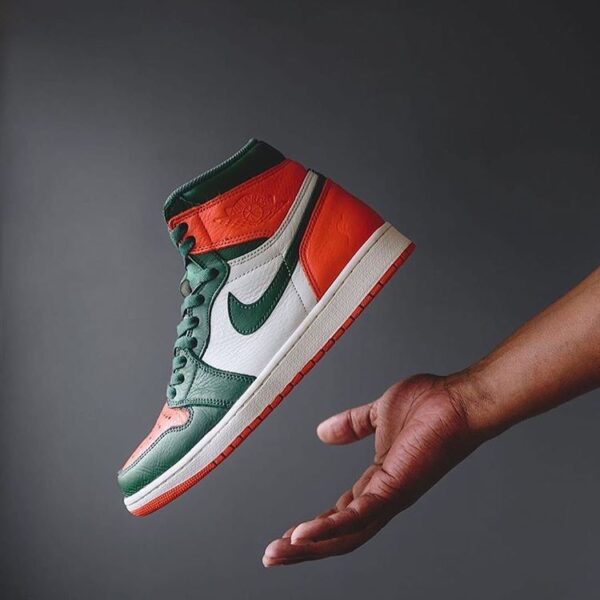 Nike Air Jordan Miami Retro 1 High "Leather Quality" Basketball Shoes: Classic Style with Premium Craftsmanship - Image 2