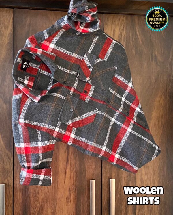 Imported Woolen Double-Pocket Cargo Shirts – Warmth, Style & Utility - Image 3