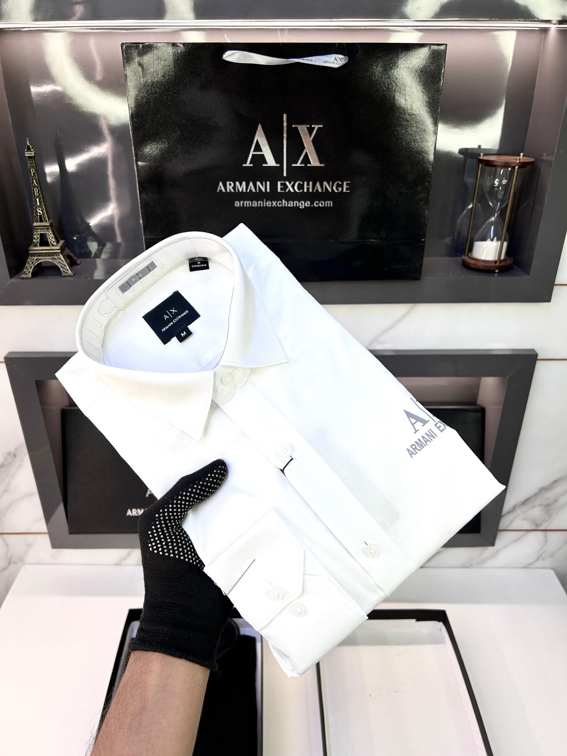 Armani Exchange Reflective Print Premium Shirt for Men - Image 6