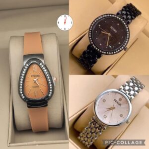 Trendy Ladies Watch Combo – Pack of 3 Stylish Women’s Watches (Casual, Party & Daily Wear)